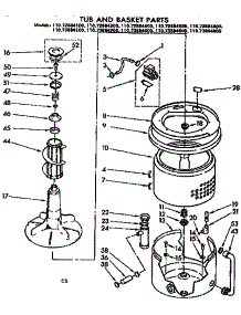 Tub And Basket Parts parts for Kenmore Washer 110.73884600 (11073884600, 110 73884600) from AppliancePartsPros.com