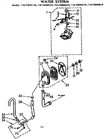 Water System parts for Kenmore Washer 110.72894410 (11072894410, 110 72894410) from AppliancePartsPros.com