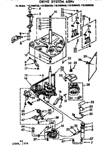 Drive System 60 Hz parts for Kenmore Washer 110.72894420 (11072894420, 110 72894420) from AppliancePartsPros.com