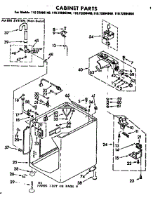 Cabinet Parts parts for Kenmore Washer 110.72894440 (11072894440, 110 72894440) from AppliancePartsPros.com