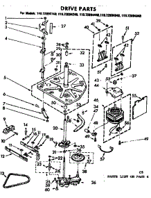 Drive Parts parts for Kenmore Washer 110.72894840 (11072894840, 110 72894840) from AppliancePartsPros.com