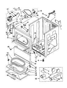 Cabinet parts for Kenmore Dryer 110.72902100 (11072902100, 110 72902100) from AppliancePartsPros.com