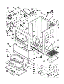 Cabinet parts for Kenmore Dryer 110.72936100 (11072936100, 110 72936100) from AppliancePartsPros.com