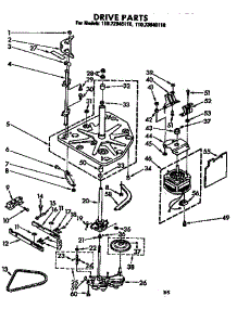 Drive Parts parts for Kenmore Washer 110.72940110 (11072940110, 110 72940110) from AppliancePartsPros.com