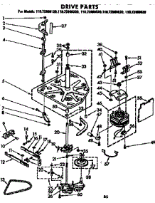 Drive Parts parts for Kenmore Washer 110.72950120 (11072950120, 110 72950120) from AppliancePartsPros.com
