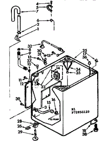 Cabinet Parts parts for Kenmore Washer 110.72950120 (11072950120, 110 72950120) from AppliancePartsPros.com