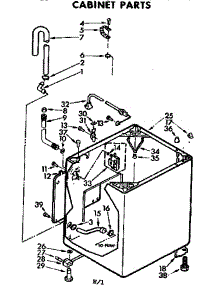 Cabinet Parts parts for Kenmore Washer 110.72950410 (11072950410, 110 72950410) from AppliancePartsPros.com