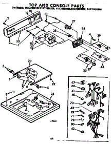 Top And Console Parts parts for Kenmore Washer 110.72950600 (11072950600, 110 72950600) from AppliancePartsPros.com