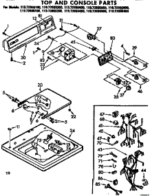 Top And Console Parts parts for Kenmore Washer 110.72955600 (11072955600, 110 72955600) from AppliancePartsPros.com