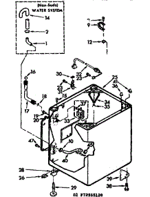 Cabinet Parts parts for Kenmore Washer 110.72955820 (11072955820, 110 72955820) from AppliancePartsPros.com