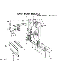 Inner Door Details parts for Kenmore Dishwasher 587.795310 (587795310, 587 795310) from AppliancePartsPros.com