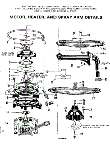 Motor Heater And Spray Arm Details parts for Kenmore Dishwasher 587.795410 (587795410, 587 795410) from AppliancePartsPros.com