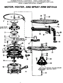 Motor Heater And Spray Arm Details parts for Kenmore Dishwasher 587.795411 (587795411, 587 795411) from AppliancePartsPros.com