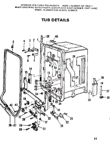 Tub Details parts for Kenmore Dishwasher 587.795411 (587795411, 587 795411) from AppliancePartsPros.com