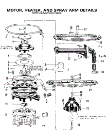 Motor, Heater, And Spray Arm Details parts for Kenmore Dishwasher 587.795610 (587795610, 587 795610) from AppliancePartsPros.com