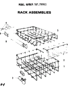 Rack Assemblies parts for Kenmore Dishwasher 587.795611 (587795611, 587 795611) from AppliancePartsPros.com