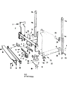 Frame Details parts for Kenmore Dishwasher 587.797400 (587797400, 587 797400) from AppliancePartsPros.com