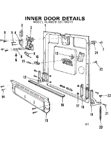 Inner Door Details parts for Kenmore Dishwasher 587.798210 (587798210, 587 798210) from AppliancePartsPros.com