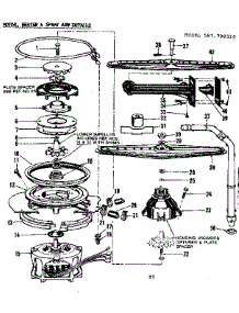 Motor, Heater & Spray Arm Details parts for Kenmore Dishwasher 587.798310 (587798310, 587 798310) from AppliancePartsPros.com
