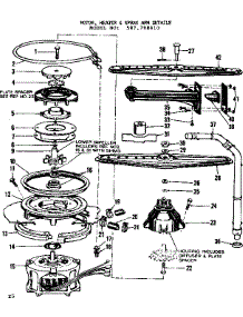 Motor, Heater & Spray Arm Details parts for Kenmore Dishwasher 587.798410 (587798410, 587 798410) from AppliancePartsPros.com