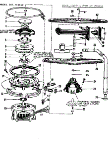 Motor, Heater & Spray Arm Details parts for Kenmore Dishwasher 587.798510 (587798510, 587 798510) from AppliancePartsPros.com