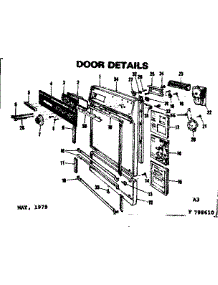 Door Details parts for Kenmore Dishwasher 587.798610 (587798610, 587 798610) from AppliancePartsPros.com