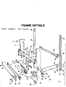Frame parts for Kenmore Dishwasher 587.799200 (587799200, 587 799200) from AppliancePartsPros.com