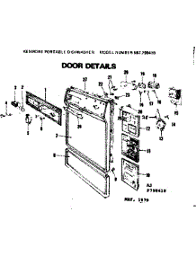 Door Details parts for Kenmore Dishwasher 587.799410 (587799410, 587 799410) from AppliancePartsPros.com