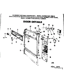 Door Details parts for Kenmore Dishwasher 587.799510 (587799510, 587 799510) from AppliancePartsPros.com