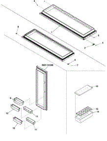 Refrigerator Door parts for Kenmore Refrigerator 596.50003100 (59650003100, 596 50003100) from AppliancePartsPros.com