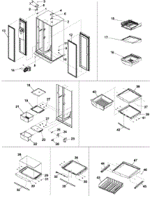 Hinges, & Refrigerator Shelving parts for Kenmore Refrigerator 596.50003100 (59650003100, 596 50003100) from AppliancePartsPros.com