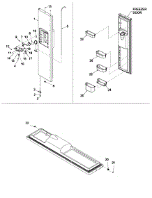 Freezer Door parts for Kenmore Refrigerator 596.50004100 (59650004100, 596 50004100) from AppliancePartsPros.com