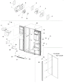 Controls, Light Shield & Door Handles parts for Kenmore Refrigerator 596.50013100 (59650013100, 596 50013100) from AppliancePartsPros.com