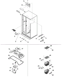 Fz Shelving, Filter & Evap Fan Motor parts for Kenmore Refrigerator 596.50013100 (59650013100, 596 50013100) from AppliancePartsPros.com