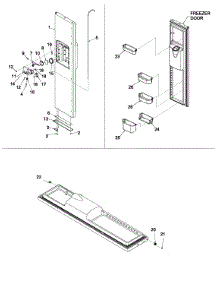 Freezer Door parts for Kenmore Refrigerator 596.50013100 (59650013100, 596 50013100) from AppliancePartsPros.com