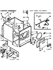 Cabinet Assembly parts for Kenmore Dryer 110.7308624 (1107308624, 110 7308624) from AppliancePartsPros.com