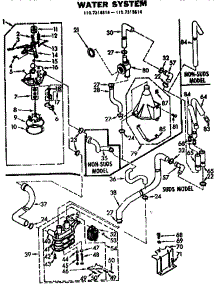 Water System parts for Kenmore Washer 110.7314614 (1107314614, 110 7314614) from AppliancePartsPros.com