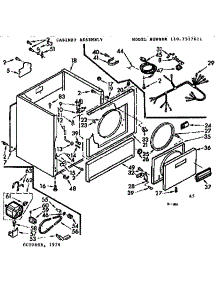 Cabinet Assembly parts for Kenmore Dryer 110.7317611 (1107317611, 110 7317611) from AppliancePartsPros.com