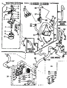 Water System parts for Kenmore Washer 110.73440100 (11073440100, 110 73440100) from AppliancePartsPros.com