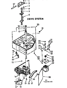 Drive System parts for Kenmore Washer 110.73440100 (11073440100, 110 73440100) from AppliancePartsPros.com