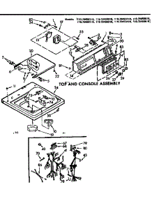 Top And Console Assembly parts for Kenmore Washer 110.73450210 (11073450210, 110 73450210) from AppliancePartsPros.com