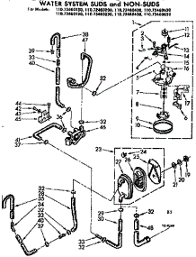 Water System Suds And Non-Suds parts for Kenmore Washer 110.73460230 (11073460230, 110 73460230) from AppliancePartsPros.com