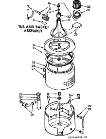 Tub And Basket Assembly parts for Kenmore Washer 110.7346042E (1107346042E, 110 7346042E) from AppliancePartsPros.com