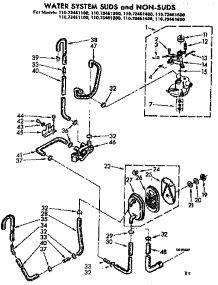 Water System Suds And Non-Suds parts for Kenmore Washer 110.73461100 (11073461100, 110 73461100) from AppliancePartsPros.com
