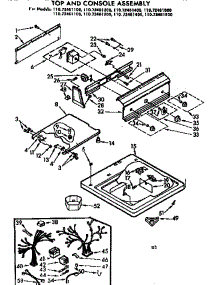Top And Console Assembly parts for Kenmore Washer 110.73461400 (11073461400, 110 73461400) from AppliancePartsPros.com