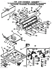 Top & Console Assembly parts for Kenmore Washer 110.73470600 (11073470600, 110 73470600) from AppliancePartsPros.com