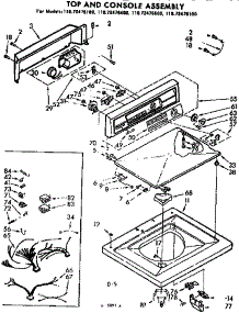 Top And Console Assembly parts for Kenmore Washer 110.73476100 (11073476100, 110 73476100) from AppliancePartsPros.com