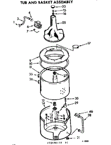 Tub And Basket Asm parts for Kenmore Washer 110.73490110 (11073490110, 110 73490110) from AppliancePartsPros.com