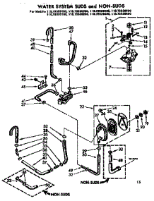Water System parts for Kenmore Washer 110.73520100 (11073520100, 110 73520100) from AppliancePartsPros.com