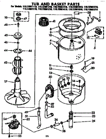 Tub And Basket Parts parts for Kenmore Washer 110.72981610 (11072981610, 110 72981610) from AppliancePartsPros.com